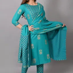 shoecom Women Viscose Rayon Kurta Pant Dupatta Set image 3