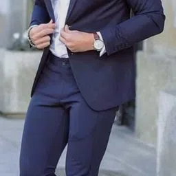 trulyfeb Men Single Breasted Solid Suit image 1