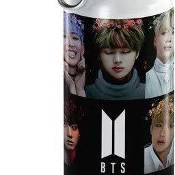 printingzone Bts sipper Bts water Bottle Aluminium 600 Water bottle for Girls Boys(BS-27) 600 ml Water Bottle-picture-14
