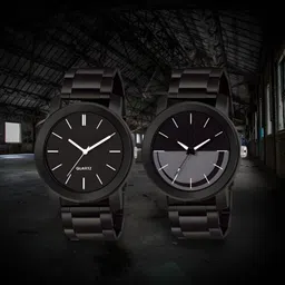 Metal Comfortable Adjust Strap Black Premium Quality Analog Wrist Watch Men's Analog Watch - For Men Classy Look Dial Combo Set Men & Boys Special Watches Wrist Ghadi for men-image-12