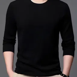 bqf Men Solid Round Neck Polyester Black T-Shirt-picture-11