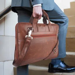 rolexo Men Tan Messenger Bag - Extra Spacious image 4