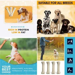 pet clue Dog Pet Food 3 Inch Pack Of 7 Calcium Treat Bone &Twisted Chicken Dog Bone Chicken Dog Chew image 4