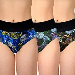 selfcare Women's Cotton Sinker High Rise Waistband Full Covrage Tummy Control Hipsters Panties Pack of 3 image 1
