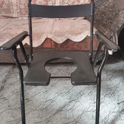 cutfine Foldable Shower Commode Chair For Toilet,Comfortable For Elderly Pregnant Women Commode Chair image 2