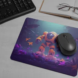ARTOLIC Robot standing rock jungle Gaming Mouse Pad, Non-Slip Rubber Base, 9x7.5 Non Slip Base Mousepad image 3