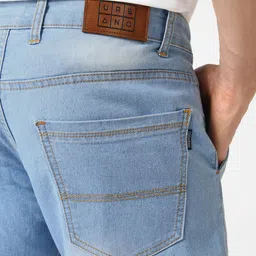 urbano fashion Men Slim Mid Rise Light Blue Jeans image 5