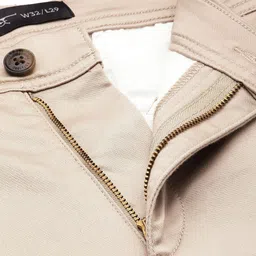 flying machine Men Slim Fit Beige Cotton Blend Trousers image 4