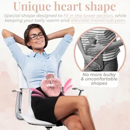 cloudtab Heart Hot Water Bottle with Soft Plush Cover For Cramps, Pain Relief & Comfort Plaster & Patch image 4