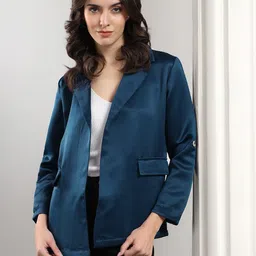 kotty Women Solid Mandarin Casual Blazer image 1