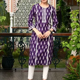 prisca Women Printed Viscose Rayon Straight Kurta image 5