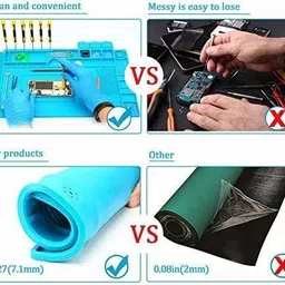 breewell Heat Resistant Soldering Mat Insulation Silicone Pad Maintenance Platform Magnetic Adsorption Point | Blue 25 W Simple image 4