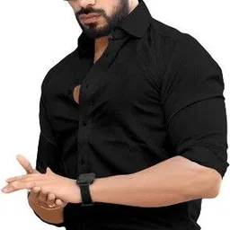 jiggster store Men Regular Fit Solid Formal Shirt image 5