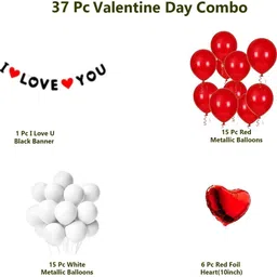krido Solid Valentine Decoration Kit- I Love U Banner Romantic Decoration Items Balloon image 2