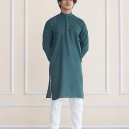 Men Solid Cotton Blend Straight Kurta-image-17