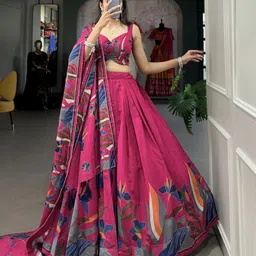 tkm Self Design Semi Stitched Lehenga Choli image 3