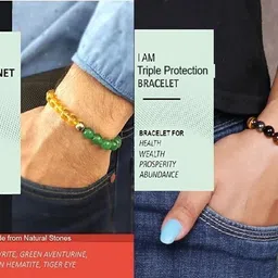 tanishee- the real jewels Pyrite, Green Aventurine, Tiger's Eye, Citrine, Black Obsidian Bracelet image 2