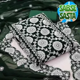 skyfiesta Unstitched Georgette Salwar Suit Material Embroidered image 3