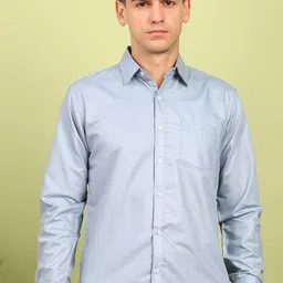 encore by invictus Men Slim Fit Solid Spread Collar Formal Shirt image 5