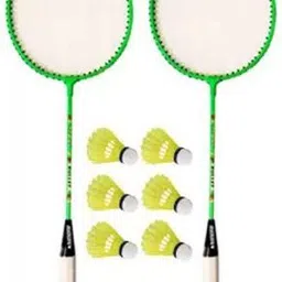 rakso Badmintion set two pc badmintion and 6_pc shuttle cock plastic Badminton Kit image 1