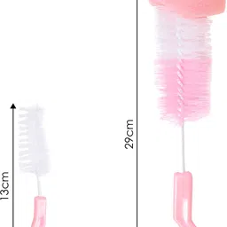 baby moo Twist And Turn Pink And Orange 2 Bottle And 2 Nipple Cleaning Brush Set of 4 image 2