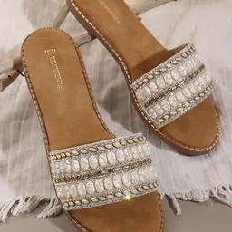 the white pole Women Flats Sandal image 1