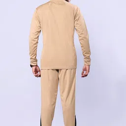 baludacloths Men Top & Pyjama Set Beige Self Design image 2