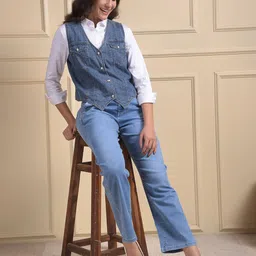 numero uno Solid Women Waistcoat image 5