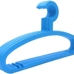 grand mart Durable Blue Plastic Clothes Hangers – Set of 5, Lightweight & Space-Saving Plastic Dress Hanger For Dress-picture-11