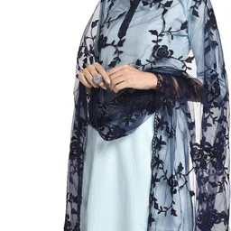 stuti fashion Net Embroidered Blue Women Dupatta image 1