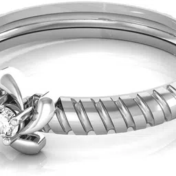 avsar Gold and Cubic Zirconia Stone Samiksha Ring AVR043WBR 14kt White Gold ring image 5