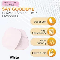 sweat clear Underarm Sweat Pads (Pack of 2) Reusable, Washable, Odor Control for Men & Women Sweat Pads image 2