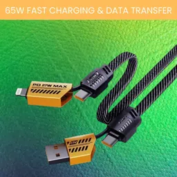 NANDGHER 4-in-1 Cable 1 m 4-in-1 Multi-Port Fast Charging, Data Sync Cable for Lightning, Type-C, USBS143-image-56