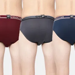 dollar bigboss Pack of 3 Anti-Microbial Super Combed Cotton Solid Men Brief image 2