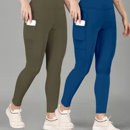Solid Women Blue, Green Tights-image-39