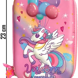 rhinetoys 3D Embossed Unicorn Design EVA Hardtop Pencil Case with Compartments Geometry Box-picture-36