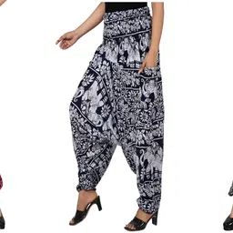 narnari Printed Rayon Women Harem Pants image 1