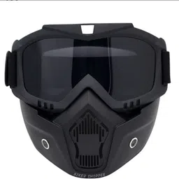 biker shoppee Motocross Bike Riding Goggles Glasses Face Dust Mask With Detachable Motocross Bike Riding Goggles Glasses Face Dust Mask With Detachable Blowtorch, Welding Safety Goggle-picture-14