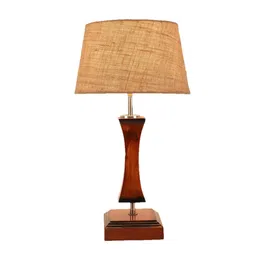 Bristol Brown Natural Fiber Shade Night Lamp With Mango wood Base By Foziq image 3
