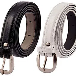 saiyam Girls Casual, Party, Evening, Formal Black, White Texas Leatherite Belt-picture-15