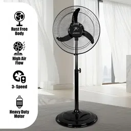 vinerov Cyclone 16" HS | Farrata Fan | Stand Fan | 2000+ RPM | Heavy Metal Stand with 1 Year Warranty Ultra High Speed 400 mm Pedestal Fan image 2