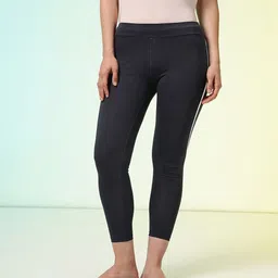 hrx by hrithik roshan Solid Women Black Tights image 2