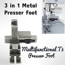 easysew Multifunctional T3 Presser Foot T3 UNIVERSAL PRESSER FOOT, Metal Presser Foot T3 Boot T3 Pressure Foot for Universal Industrial Sewing Machines JUKI, Jack with High Shank image 3