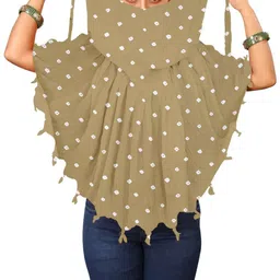 mishritexfab Printed Cotton Rayon Blend Women Beige Fancy Scarf-picture-46