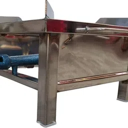 netvull Stainless Steel Single Burner Squre Chulha Canteen Bhatthi (Medium 12x12x8) Stainless Steel Manual Gas Stove image 3