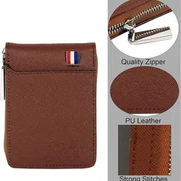 watchstar Men & Women Formal Brown Genuine Leather RFID Card Holder image 2