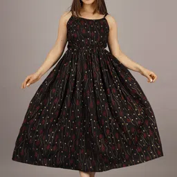Women Maxi Black Ankle Length Dress-image-6