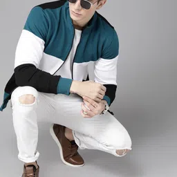 roadster Men Full Sleeve Color Block Sweatshirt image 3