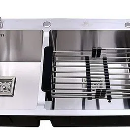 himaksh Handmade DUSTBIN Kitchen Sink/Double Bowl size 45 x20 x10 045 Vessel Sink-picture-27