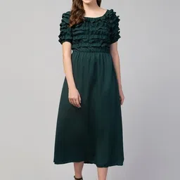 e&a enterprises Solid Crepe Stitched Flared/A-line Gown-picture-23